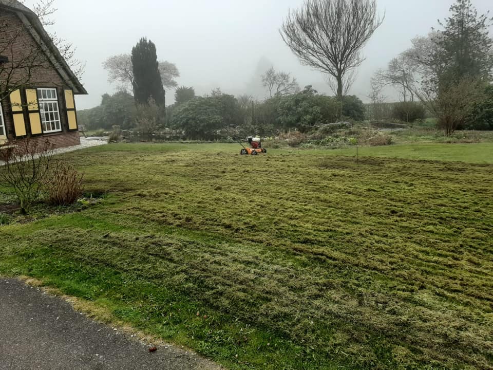 Verticuteren gazon vaassen